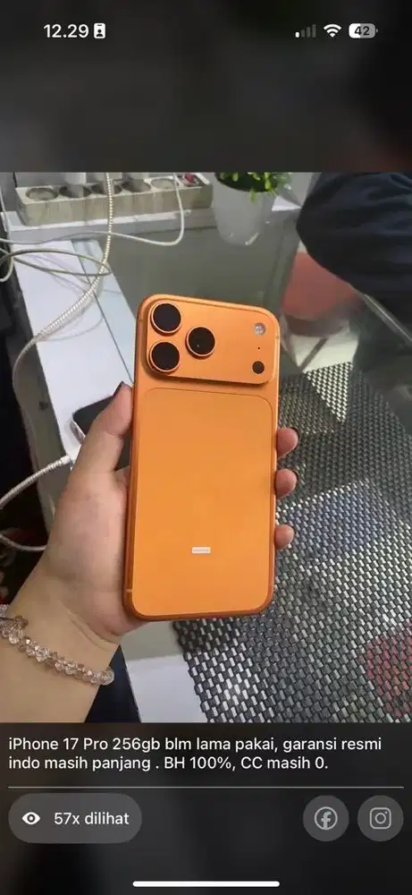iPhone 17 Pro 256gb Orange Garansi iBox Panjang