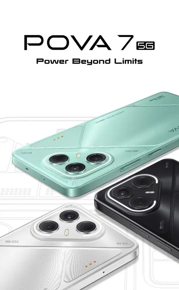 TECNO POVA 7 5G 8/256 GARANSI RESMI