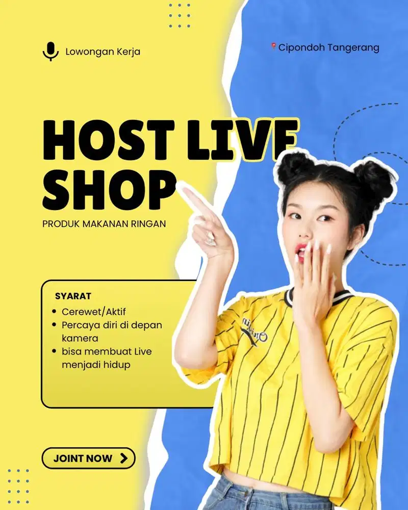 Lowongan Host Live Tiktok Shopee