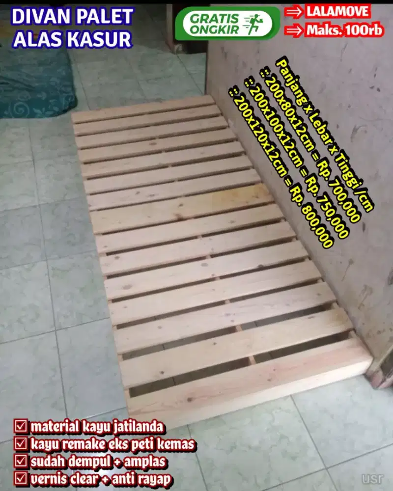 Free ongkir,, divan palet kayu jati belanda untuk alas kasur