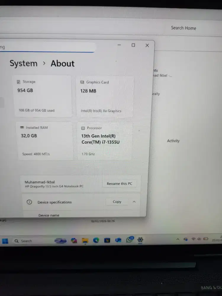 Laptop Hp dragonfly g4 i7-1355u