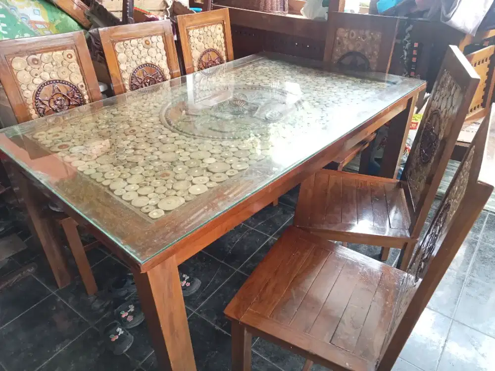 Kursi makan jati 6kursi