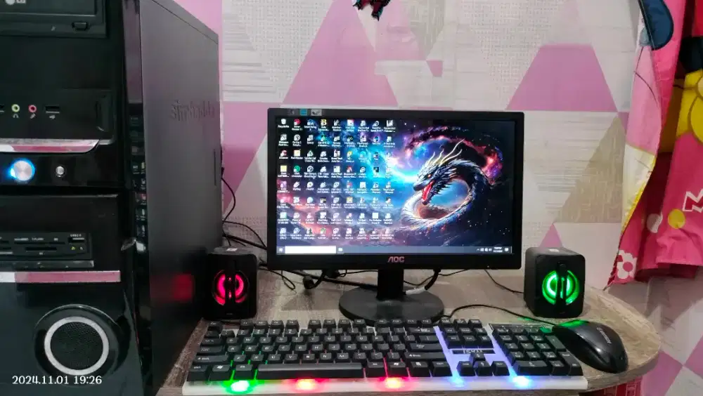 PC GAMING DESIGN + LCD 16 + RAM 8 GB + HD 500 GB + GAMES FILM APP