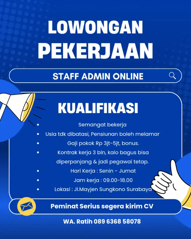 Lowongan Admin Online