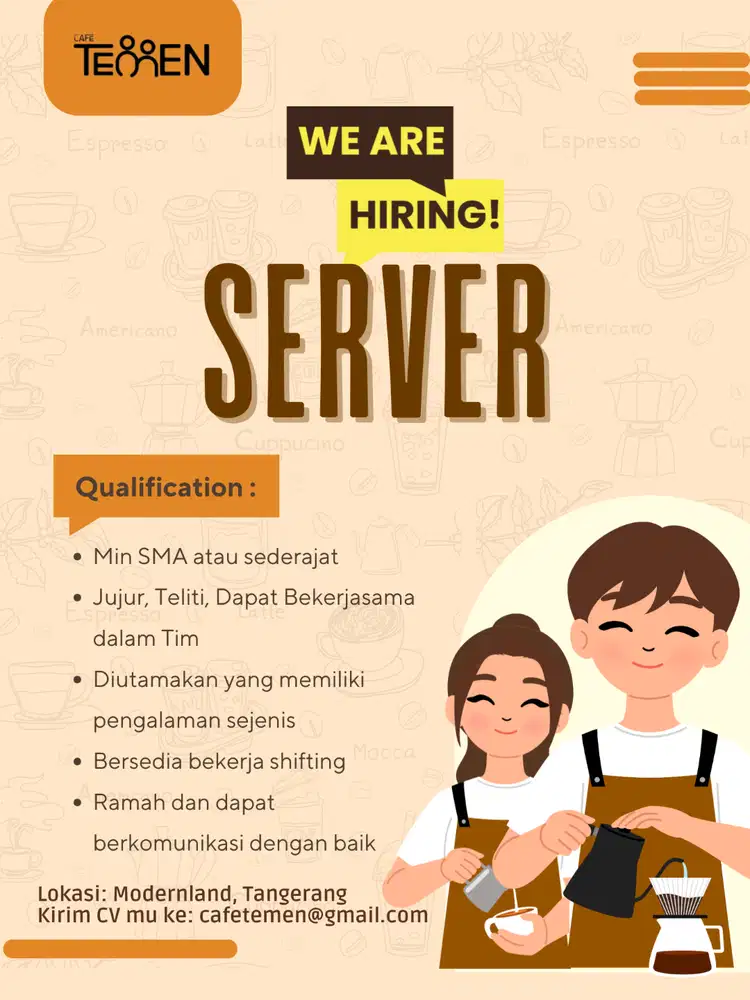 Dibutuhkan Segera Server / Waiter