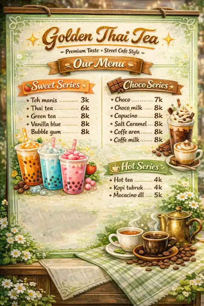 Karyawan outlet Thai tea street