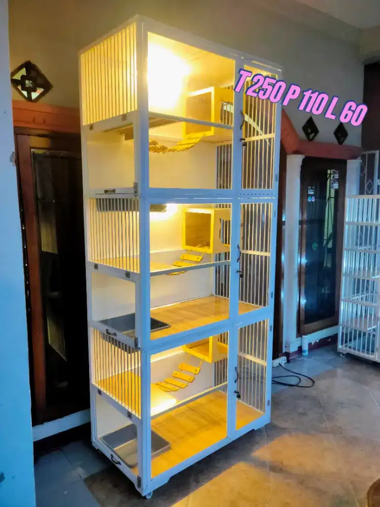 Kandang Kucing Sultan Aluminium Putih Super Premium BSH British Persia