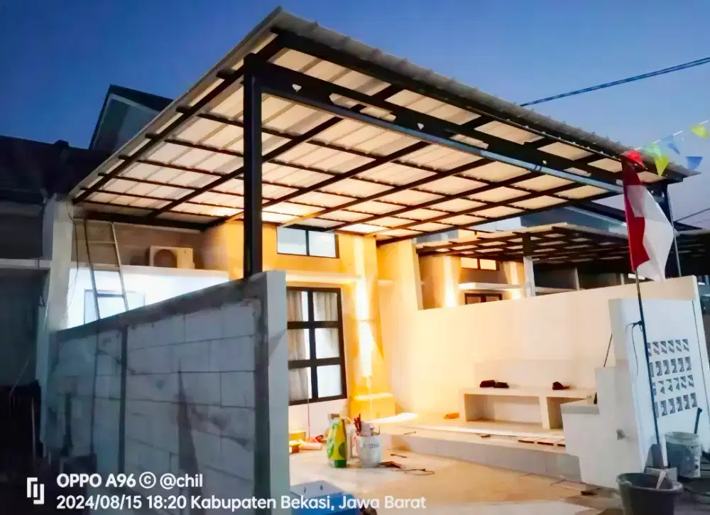 Pasang kanopi baja ringan