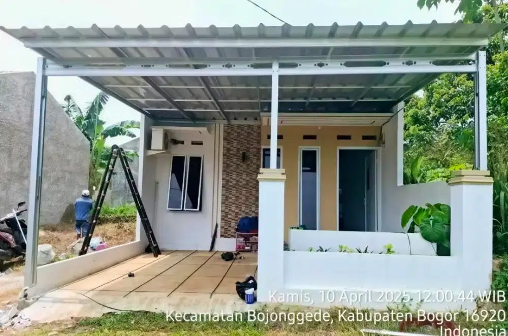 Pasang kanopi rangka baja ringan