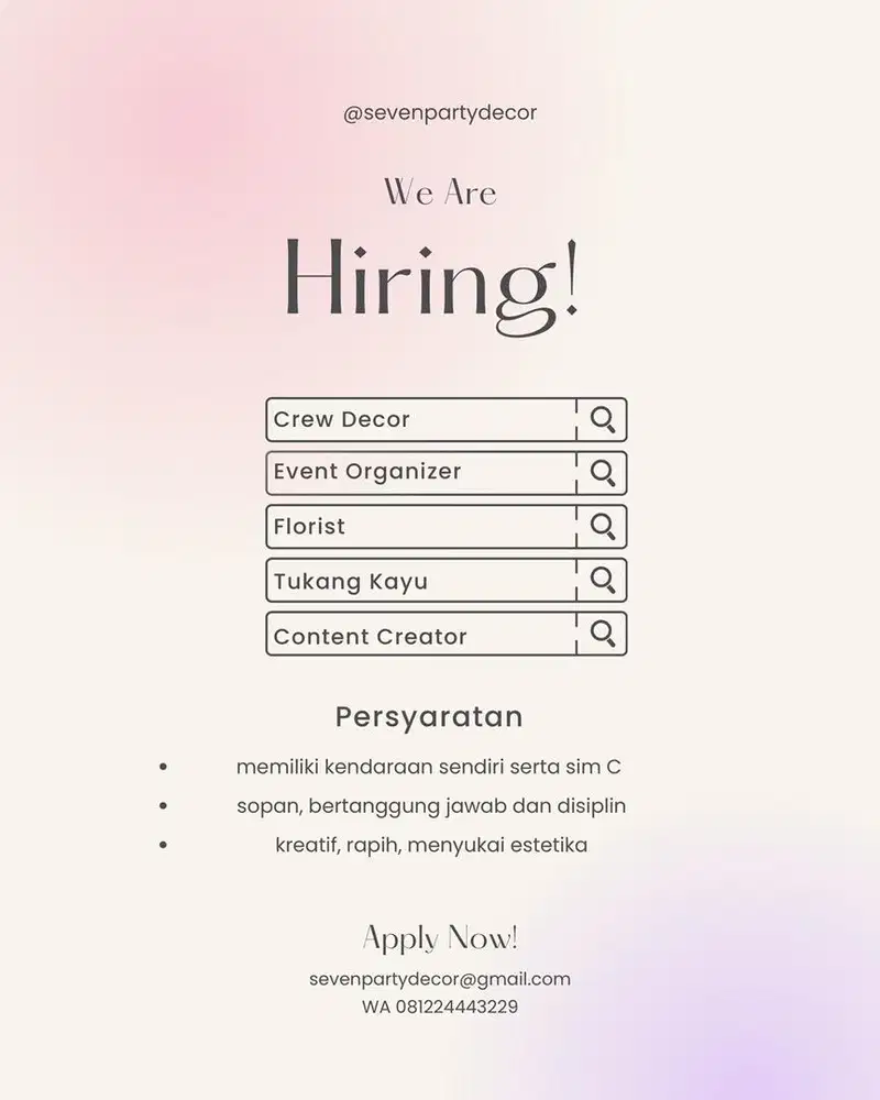 LOWONGAN KERJA FREELANCE