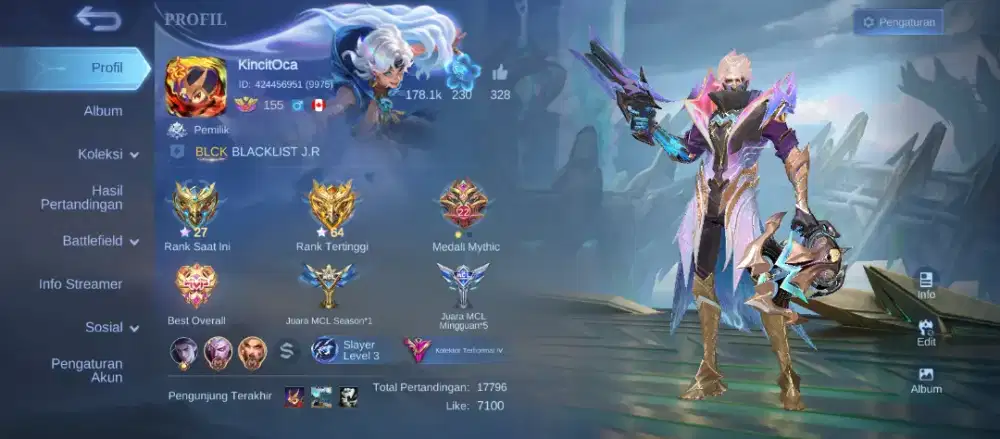 Akun Mobile Legends sultan