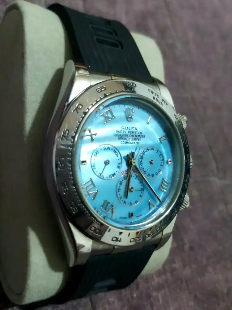 ROLEX Ice Blue Jam Pria Likenew Lv Louis Vuitton Hermes Burberry Boss