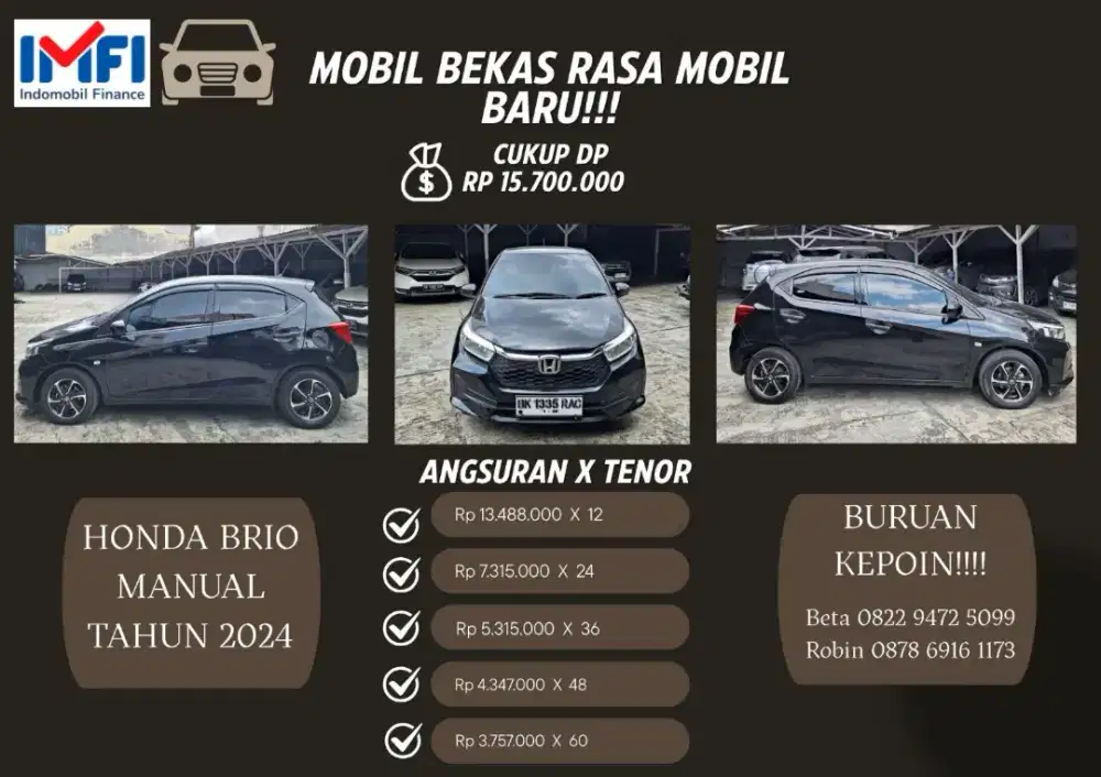 Honda Brio Tahun 2024, Mobil Bekas Rasa Baru