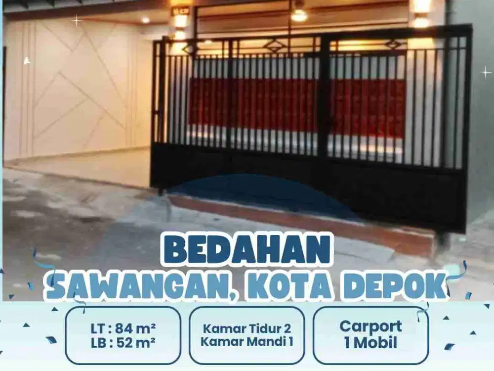 Dijual Rumah 1 Lantai Posisi HOOK Siap Huni Dkt Kantor Kelurahan Bedahan Sawangan Depok
