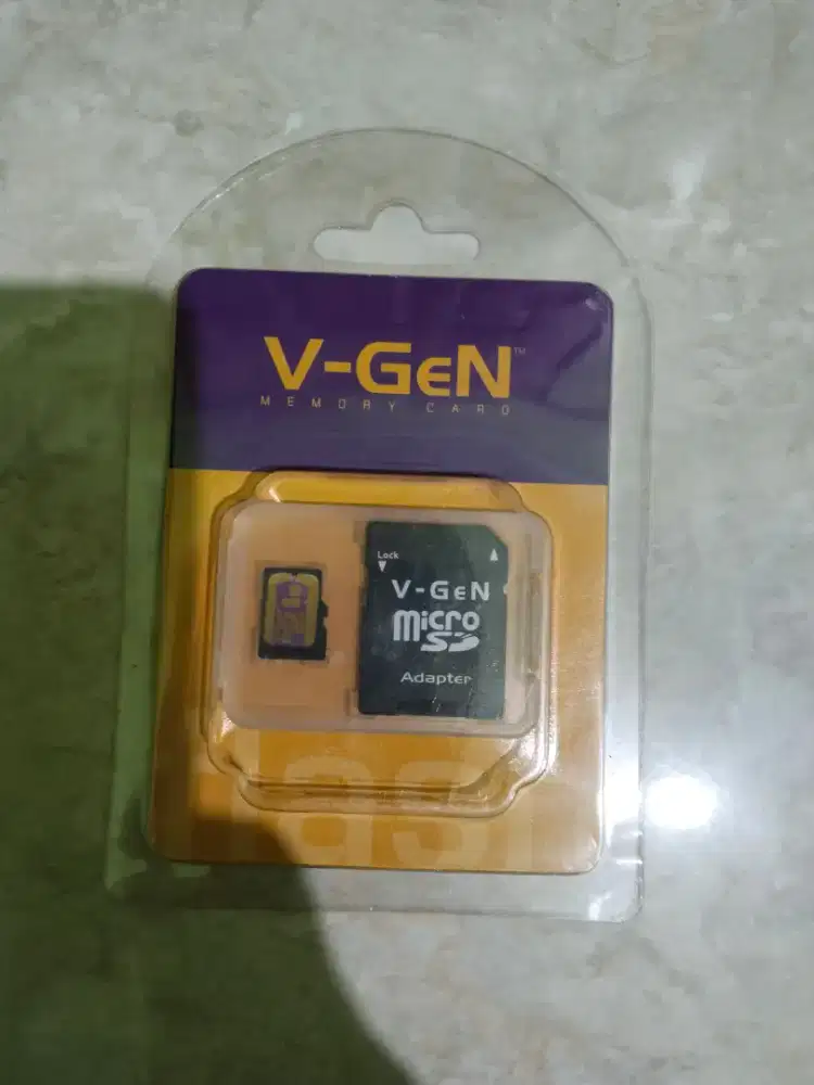 jual memory micro sd card merk v-gen 8 gb plus adaptor