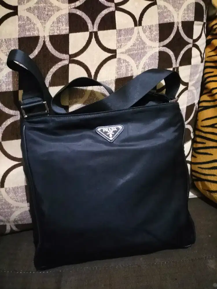 Prada Tessuto Triangle Crossbody Nero