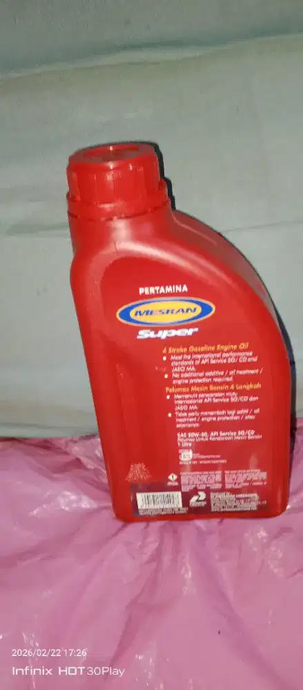 Oli Mesran super 1 liter buat motor bebek/Honda Tiger/Honda CB/Megapro