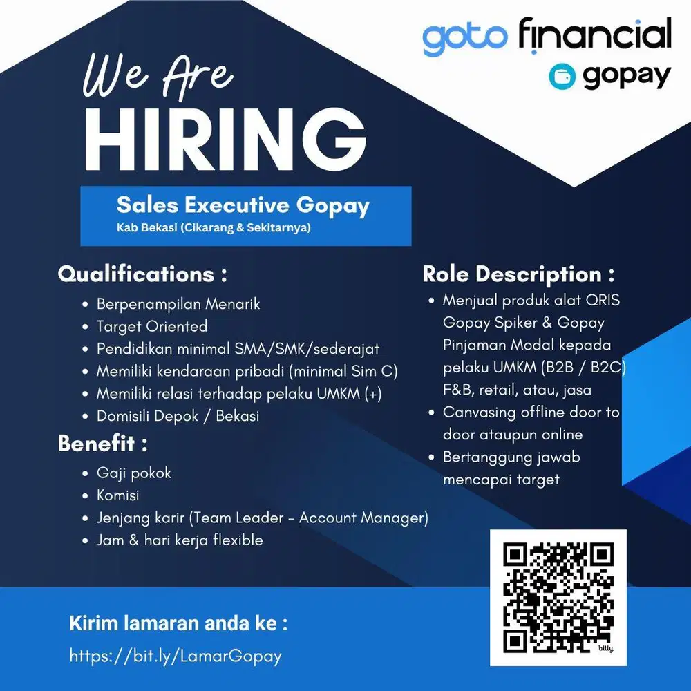 Lowongan Pekerjaan Sales Executive Gopay