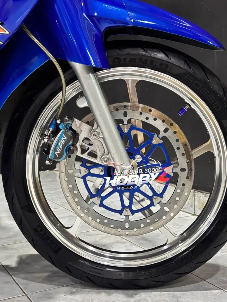 Suzuki satria hiu 120R Lscm biru putih modif ninja hedon 2004,mantap