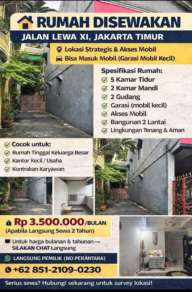 Rumah 5 BR jakarta timur (jalan lewa)