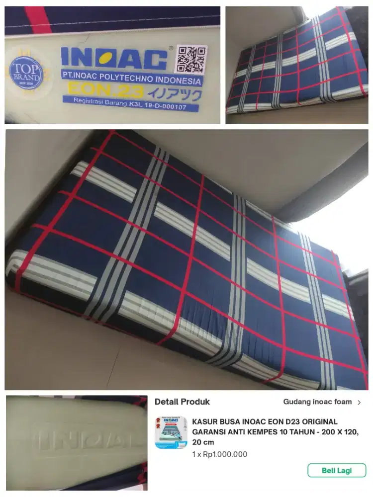 Kasur busa Inoac D23 kenyal size 120
