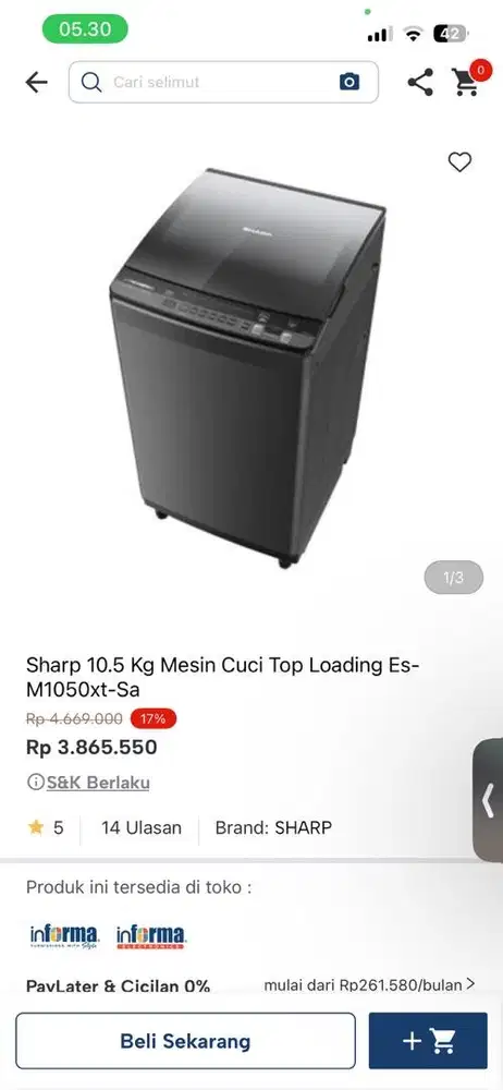 mesin cuci top loading