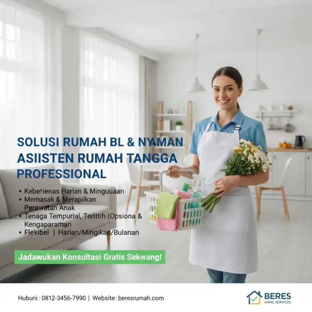 Dibutuhkan segera asisten rumah tangga