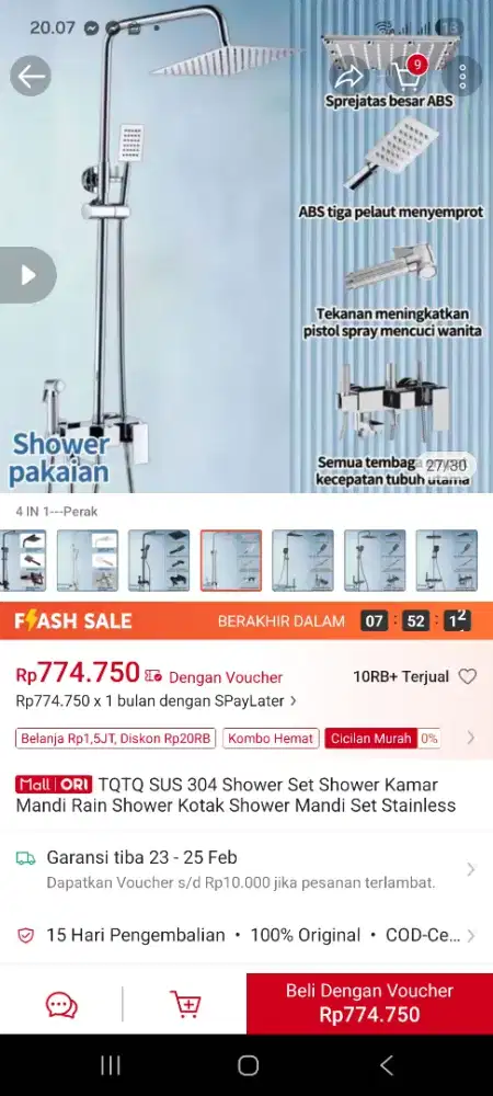 Shower tqtq sus 304 full stainless
