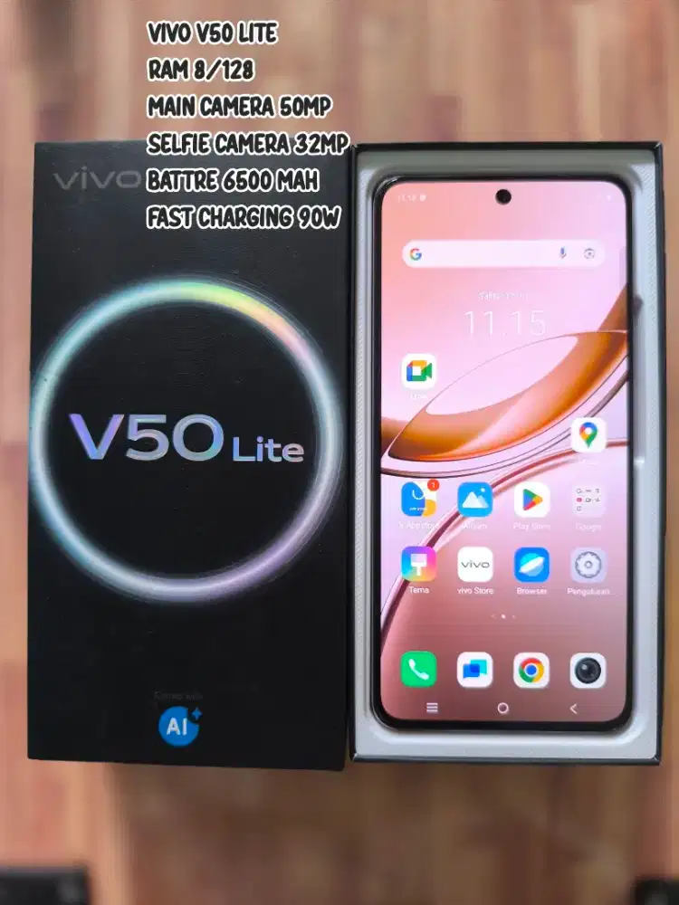 Jual hp second vivo v50 lite ram 8/128 camera cekas mulus no minus