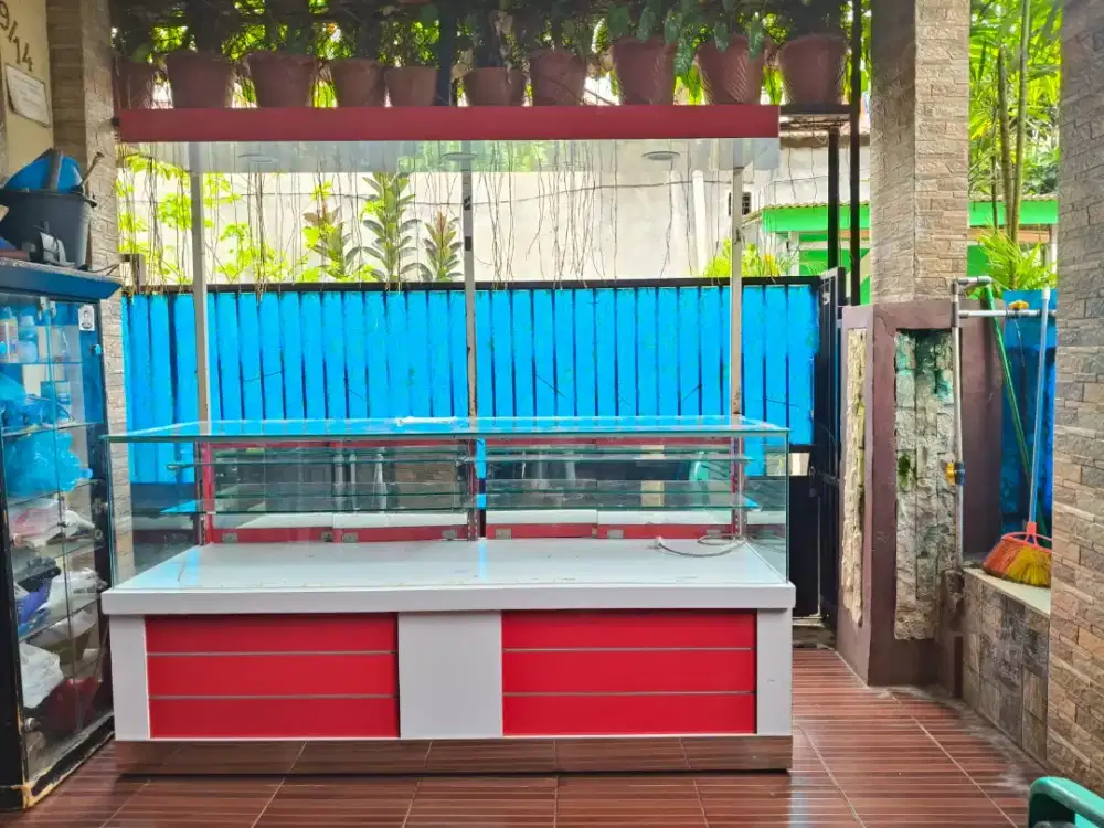 ETALASE untuk usaha ( KONTER HP, WARUNG SEMBAKO, F&B)