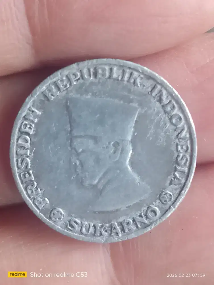 Koin Indonesia kuno 5 sen Soekarno 1962