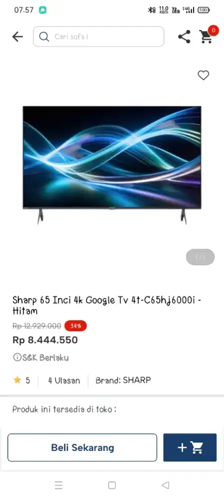 Promo TV 65 inch sharp