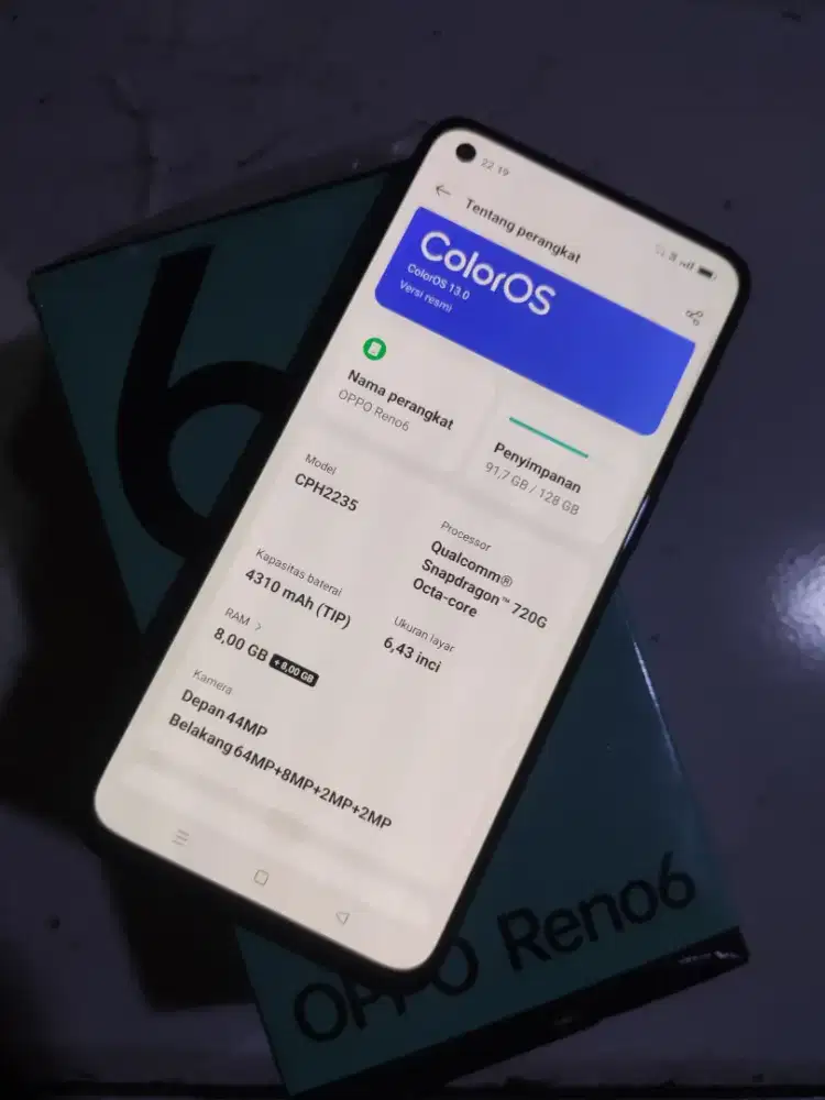 Oppo Reno 6 Fulset nominus Ram 8/128Gb
