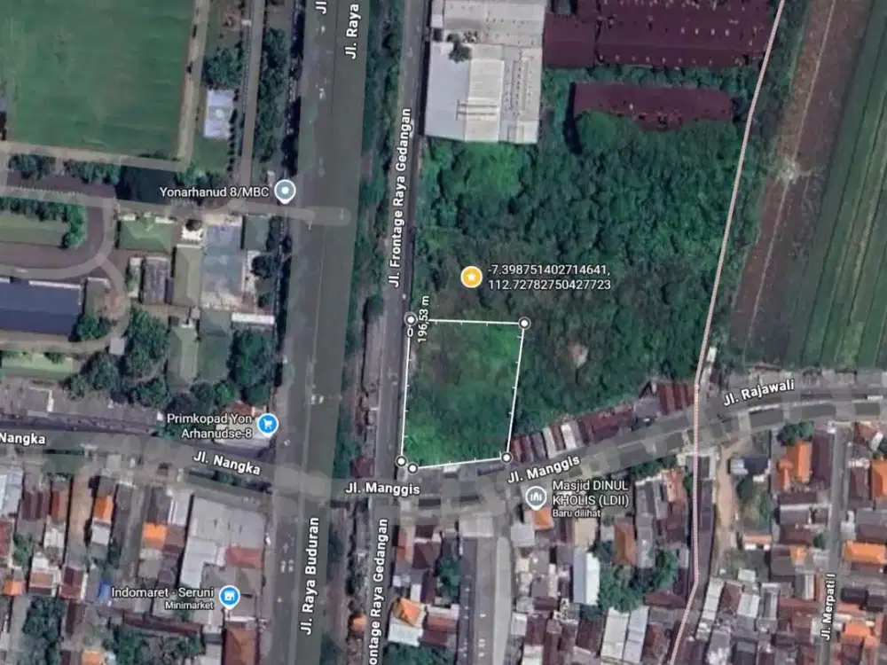 Tanah Raya Frontage Ahmad Yani Sruni Gedangan Waru Strategis
