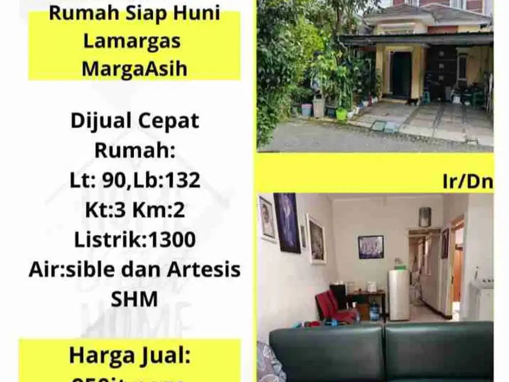 JUAL CEPAT RUMAH 2 Lt. LAMARGAS MARGAASIH