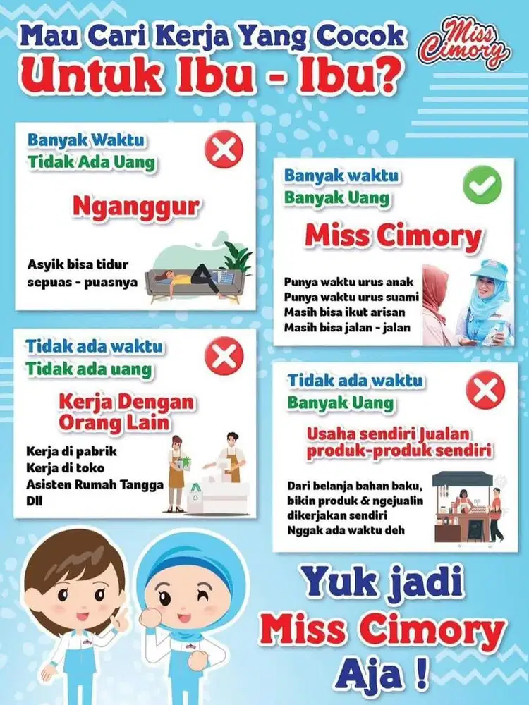 LOWONGAN KERJA KHUSUS PEREMPUAN ( MISS CIMORY )