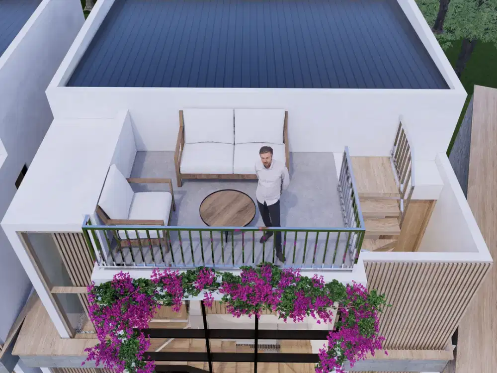 Leasehold for Sale - Brand new luxury tropical villa 3 bedrooms  with open concept living area with roof and balcony in Pererenan - Bali