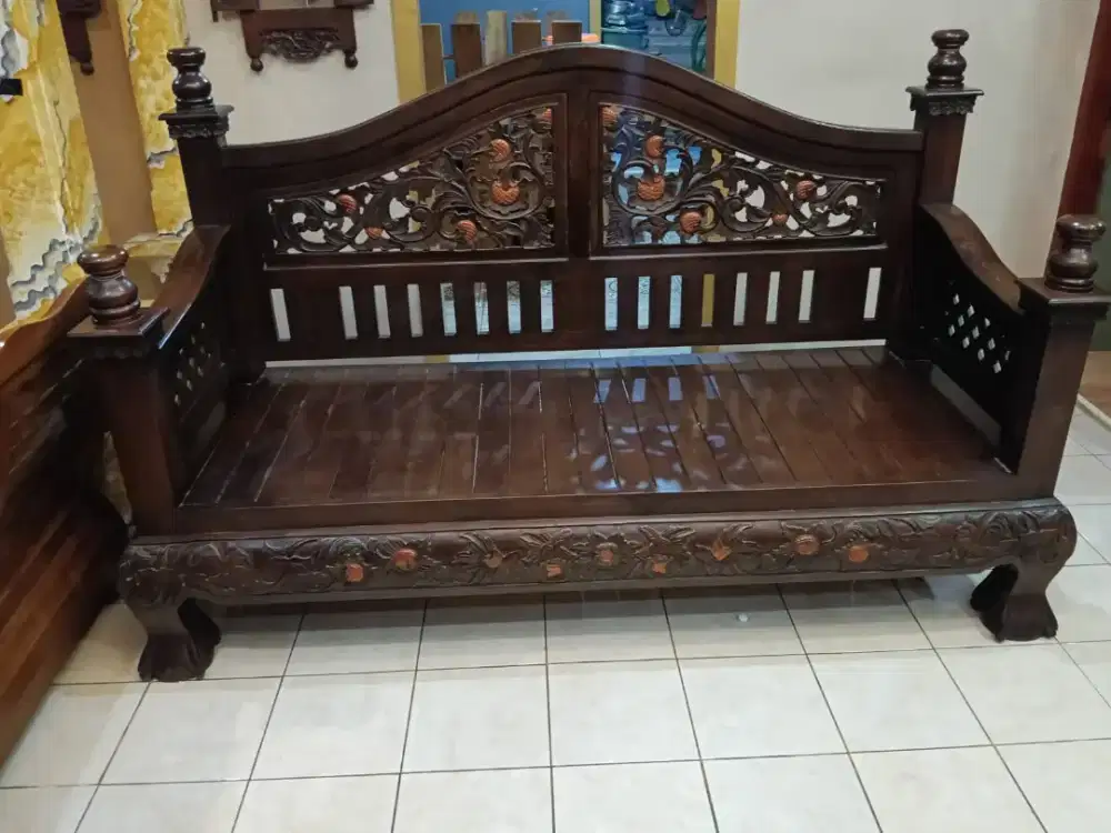 Kursi Bangku Bale Ukiran Jati