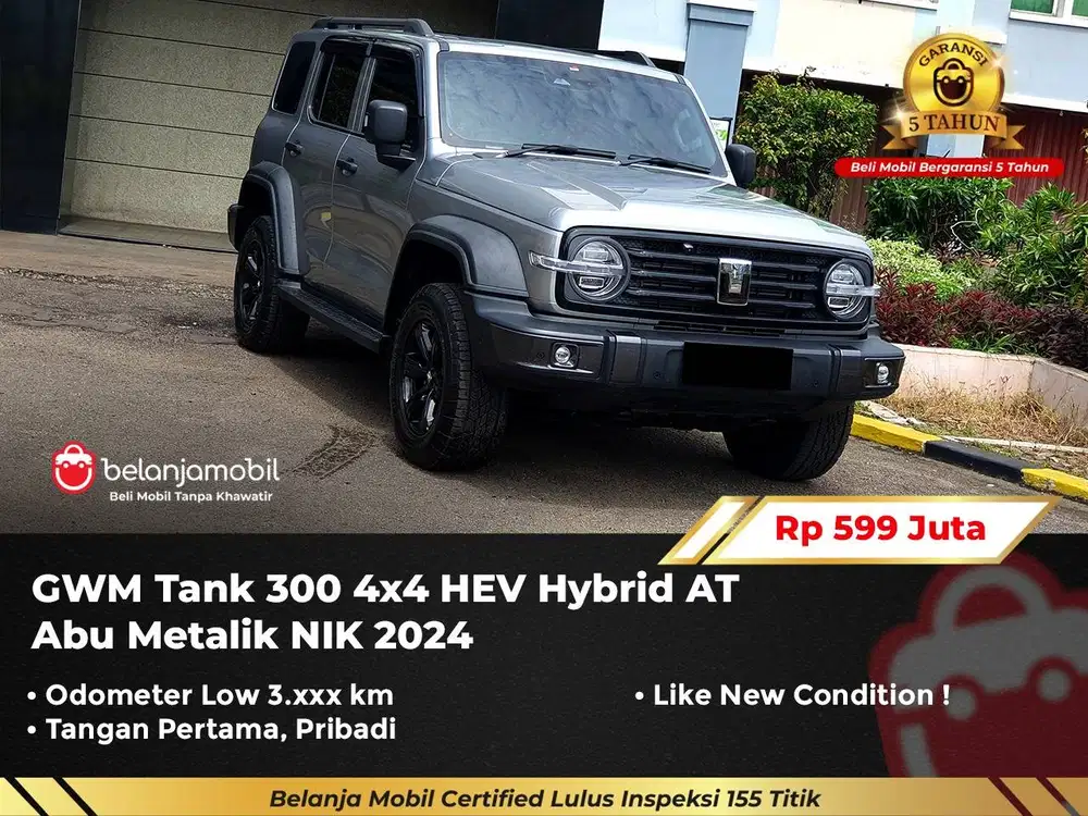 [ KM LOW 3RB ] GWM Tank 300 4x4 HEV Hybrid AT Abu 2024/2025