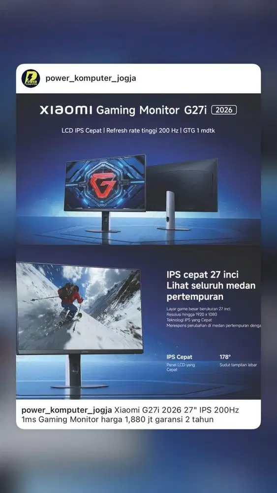 Promo Ramadhan Xiaomi G24i 2026 24inch 200Hz Ips harga 1,5 jt saja