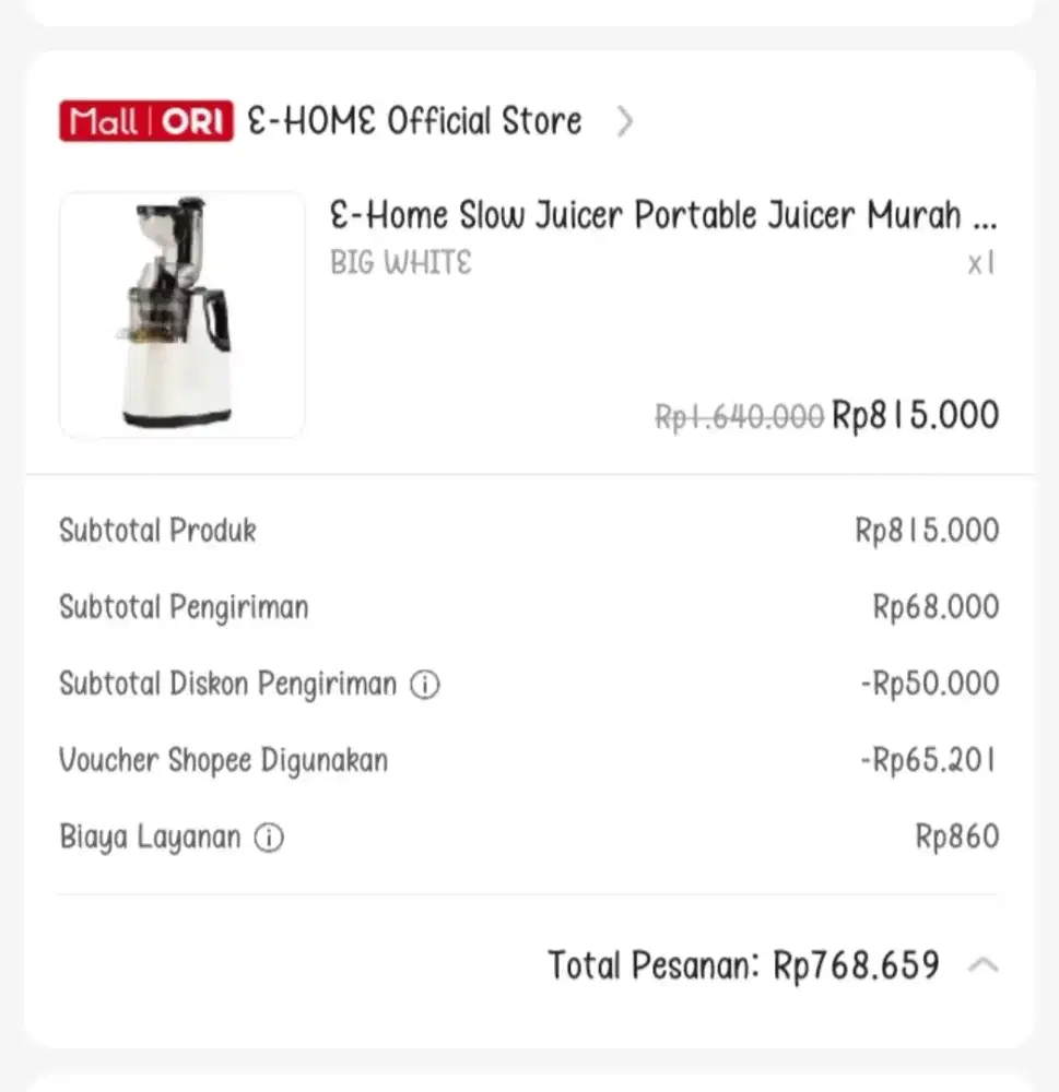 Slow juicer pemakaian hanya 3 kali dari pembelian