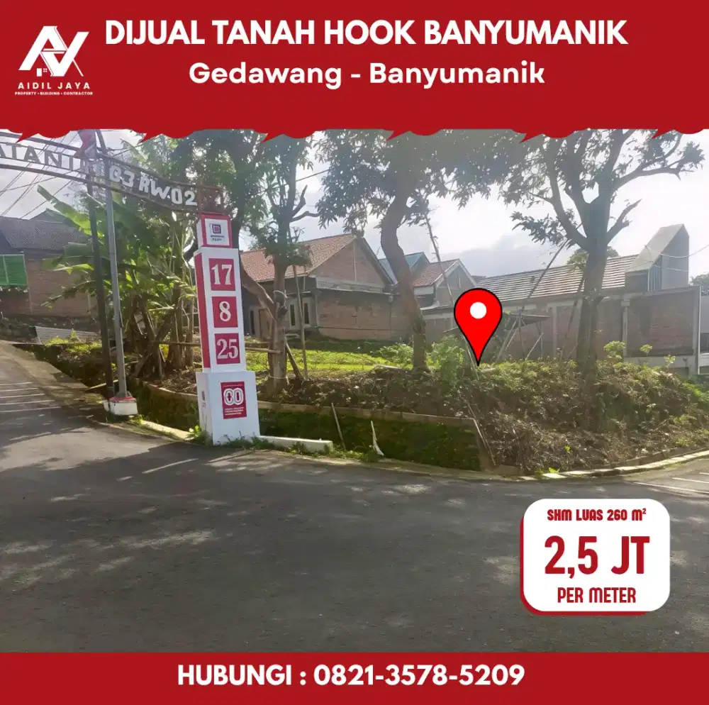 Tanah Murah Banyumanik Strategis Posisi Hook
