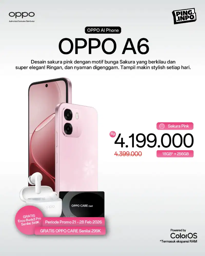 oppo A6 6/256 gratis oppo enco buds 3 pro