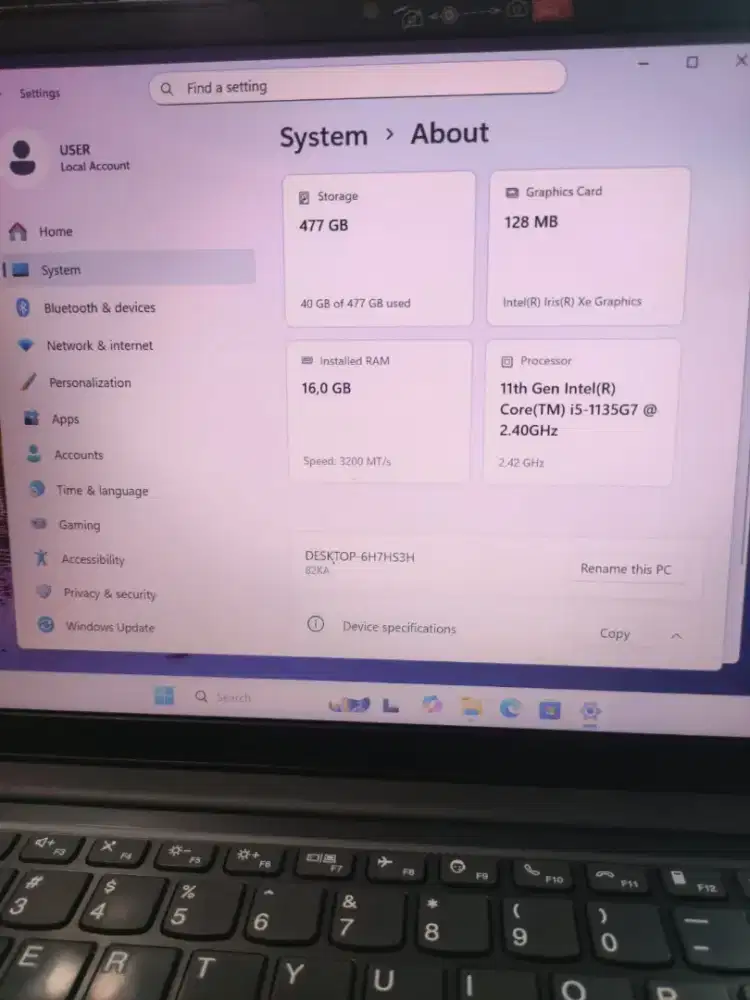 Lenovo V14 G2 ITL Core I5-1135 G7- RAM 16Gb- SSD 512Gb-GPU 128Mb