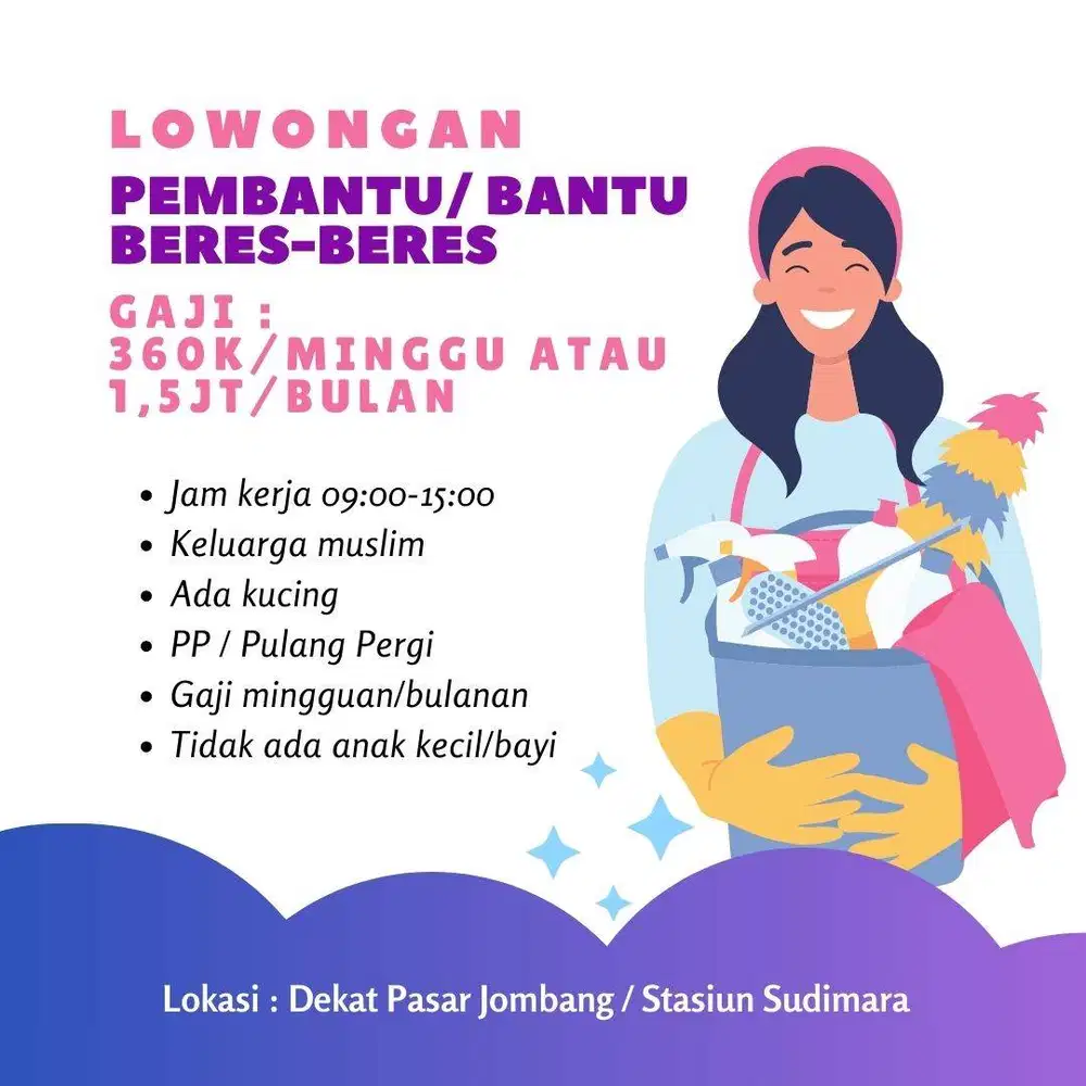 Lowongan Kerja ART PRT Loker Asisten / Pembantu Rumah Tangga