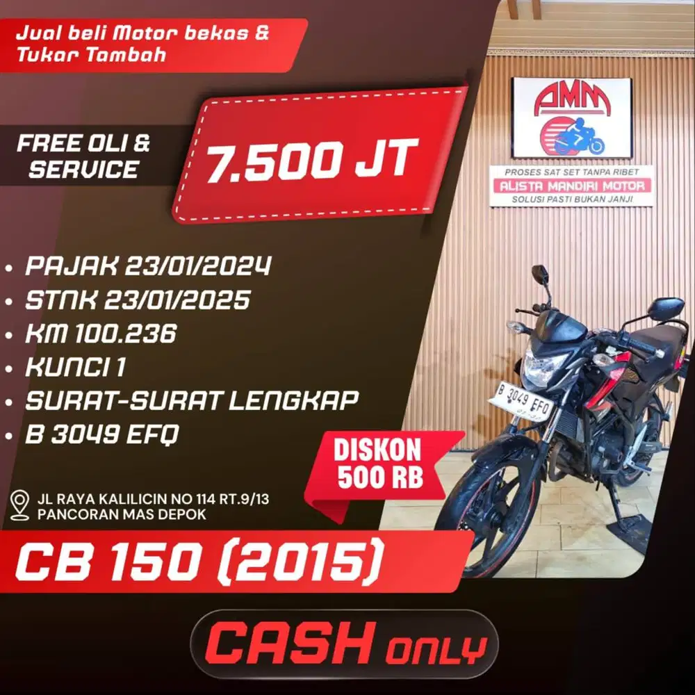 CB 150 2015 CASH ONLY KREDIVO INDODANA GOPAYLATER SHOPEELATER ALISTA