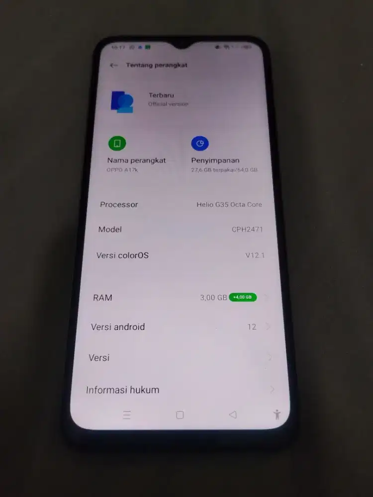 WTS / Dijual HP Android OPPO A17k