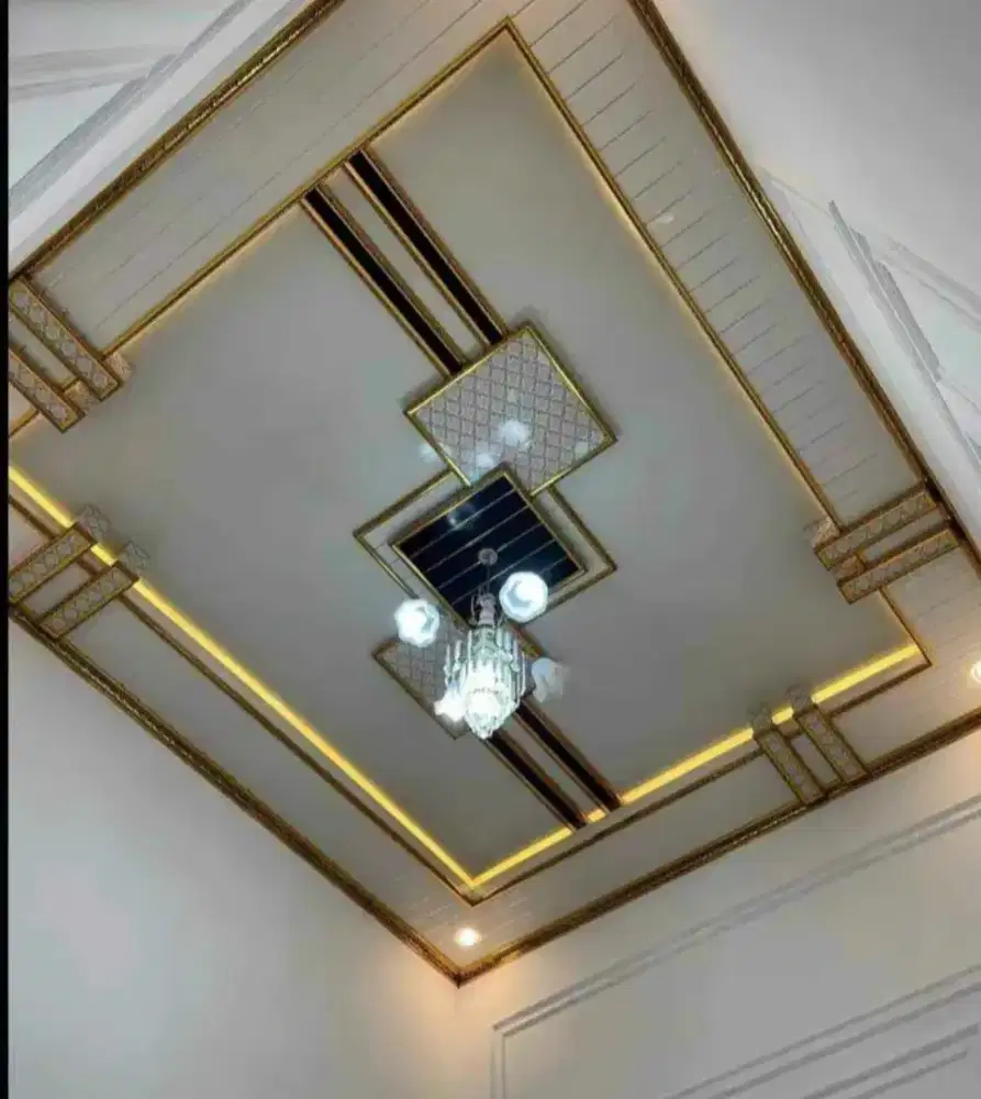 Plafon pvc terpasang full dekorasi dan interior