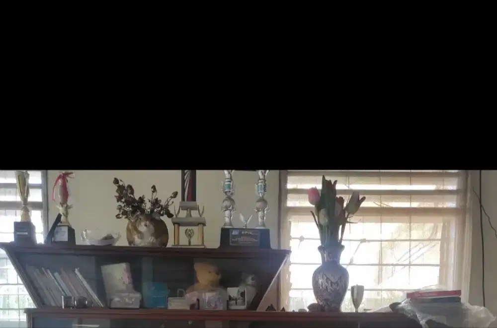 Lemari pajangan jati