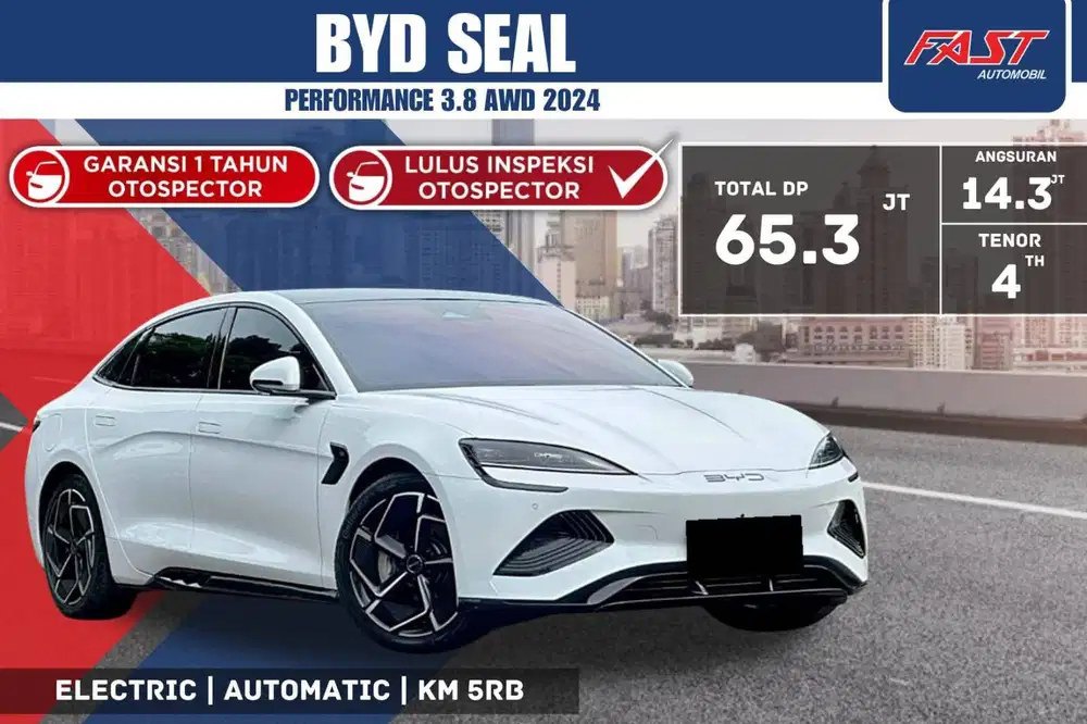 BYD SEAL PERFORMANCE 3.8 AWD AT 2024 LOW KM.5RB ANTIK HARGA BARU 750JT